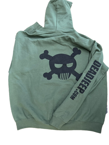 DeadJeep Logo HOODIE Green 100% Cotton - All Sizes!