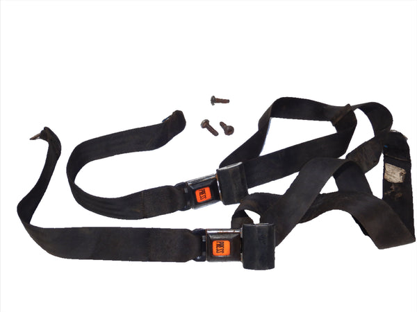 76-91 Wrangler YJ CJ Complete Rear Seat Lap Belt Seatbelts Set Bolts