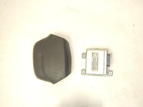 00-01 Cherokee XJ Air Bag Driver Passenger Set w/ Control Module 56007323AE