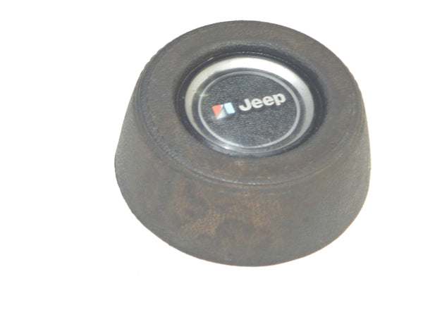 74-79 Jeep CJ Wagoneer SJ J10 Cherokee XJ FSJ AMC Black Wheel Horn Button Cap