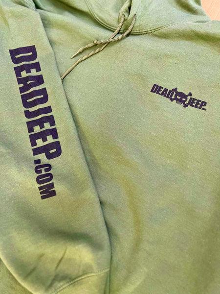 DeadJeep Logo HOODIE Green 100% Cotton - All Sizes!