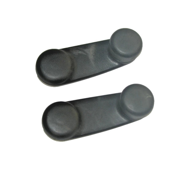 97-06 Wrangler TJ OEM Manual Crank Window Handle Knob w/ Clip Black Pair