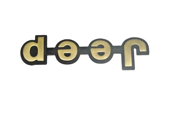 84-01 Cherokee XJ Jeep Logo Plate Emblem Decal Gold