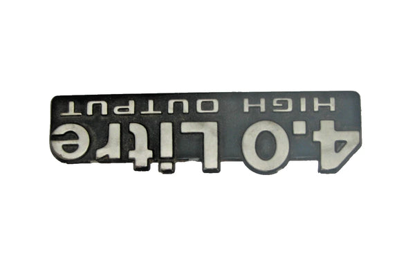 84-01 Cherokee XJ 4.0 Litre HIGH OUTPUT Logo Plate Emblem Decal