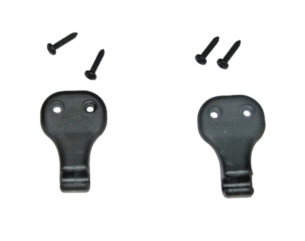 97-02 Wrangler TJ Black Sun Visor Support Clip Pair Driver Passenger w/ Screws