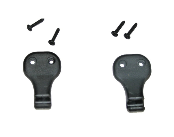 97-02 Wrangler TJ Black Sun Visor Support Clip Pair Driver Passenger w/ Screws