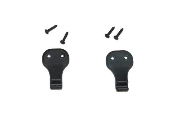 97-02 Wrangler TJ Black Sun Visor Support Clip Pair Driver Passenger w/ Screws