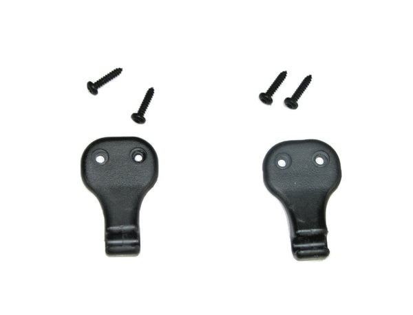 97-02 Wrangler TJ Black Sun Visor Support Clip Pair Driver Passenger w/ Screws