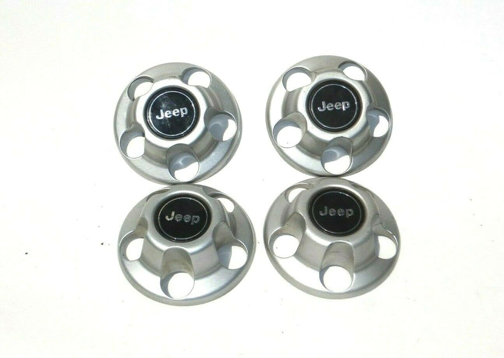 87-06 Wrangler TJ YJ OEM Silver Center Cap Wheel Hub Set of 4 52057619 52057618