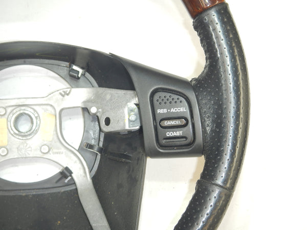 02-04 Grand Cherokee WJ Black Leather Wood Grain Steering Wheel Cruise Control
