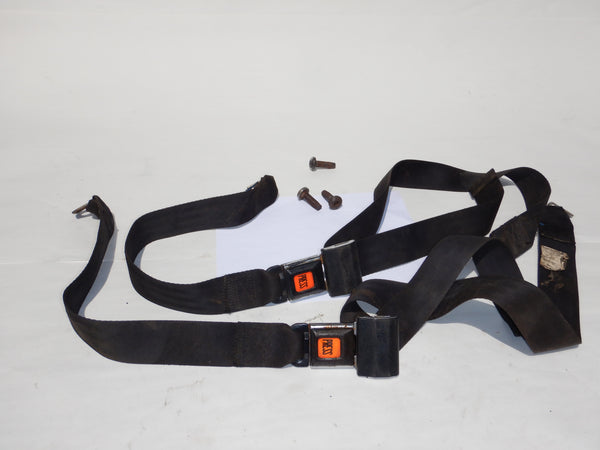 76-91 Wrangler YJ CJ Complete Rear Seat Lap Belt Seatbelts Set Bolts