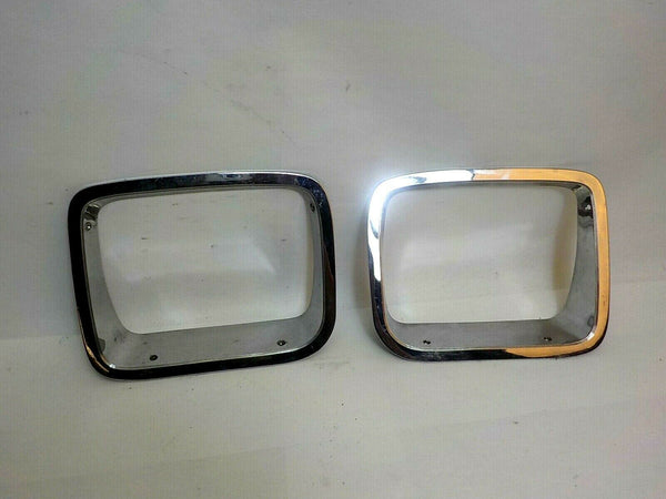 87-95 Wrangler YJ Chrome Head Light Bezel Ring Pair Set Driver & Passenger